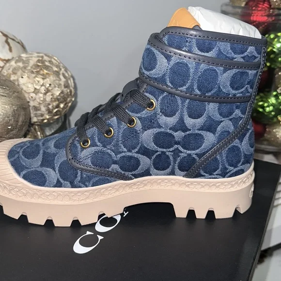 Coach denim signature monogram boots - Picture 3 of 4